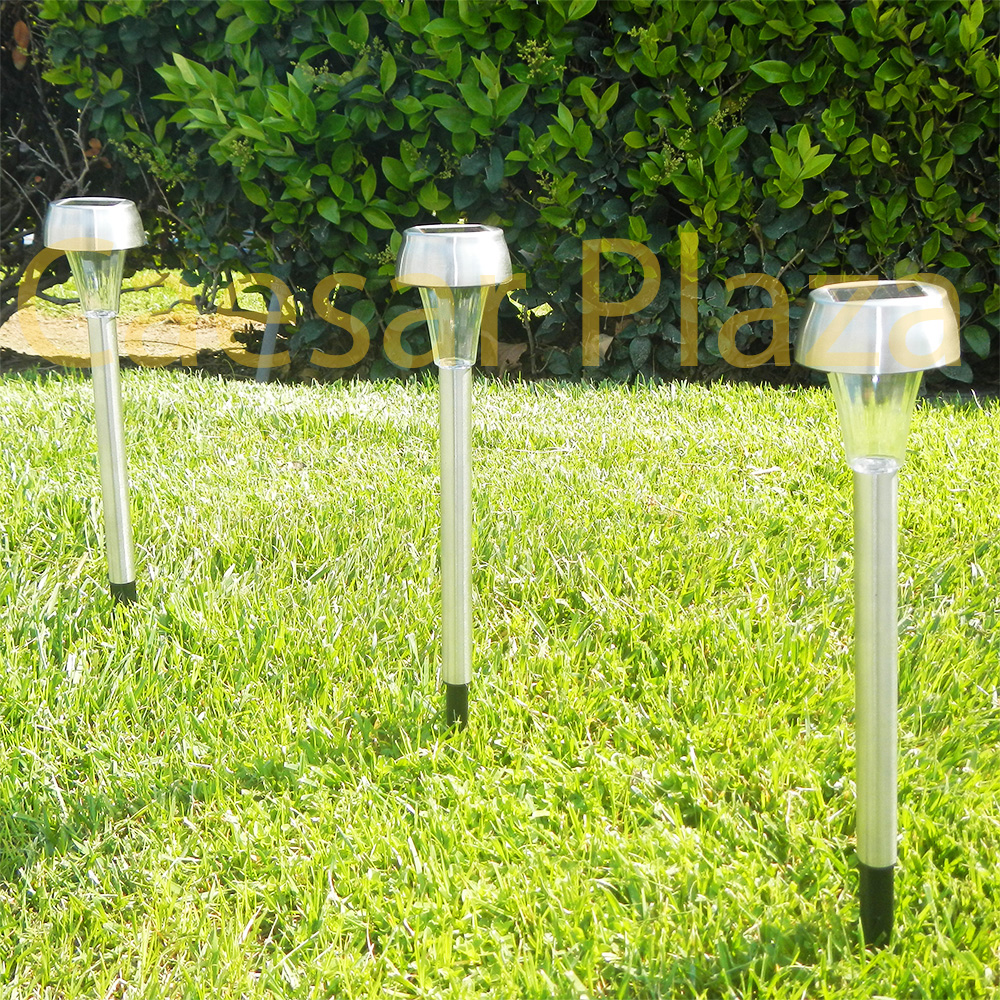 15 Outdoor Stainless Steel LED Warm White Solar Landscape Garden Path